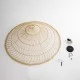 GloboStar® KAIA 02348 Boho Κρεμαστό Φωτιστικό Καμπάνα Μονόφωτο 1 x E27 IP20 Μπεζ Ξύλο - Μ100 x Π100 x Υ30cm