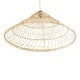 GloboStar® KAIA 02348 Boho Κρεμαστό Φωτιστικό Καμπάνα Μονόφωτο 1 x E27 IP20 Μπεζ Ξύλο - Μ100 x Π100 x Υ30cm