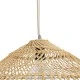 GloboStar® KAIA 02348 Boho Κρεμαστό Φωτιστικό Καμπάνα Μονόφωτο 1 x E27 IP20 Μπεζ Ξύλο - Μ100 x Π100 x Υ30cm