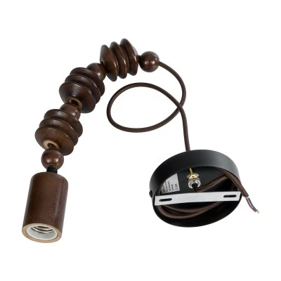 Vintage Κρεμαστό Φωτιστικό BEADS Μονόφωτο 1 x E27 AC220-240V IP20 - Φ5 x Υ33cm - Καφέ Σκούρο Ξύλινο Ανάρτηση GloboStar® BEADS 00692 Vintage Κρεμαστό Φωτιστικό Ανάρτηση Μονόφωτο 1 x E27 IP20 Καφέ Ξύλο - Μ5 x Π5 x Y33cm