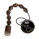 GloboStar® FRANKLIN 00695 Vintage Κρεμαστό Φωτιστικό Οροφής Μονόφωτο 1 x E27 AC220-240V IP20 - Φ4 x Υ43cm - Καφέ Σκούρο Ξύλινο Ανάρτηση - 5 Χρόνια Εγγύηση