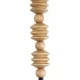 GloboStar® BEADS 00696 Vintage Κρεμαστό Φωτιστικό Ανάρτηση Μονόφωτο 1 x E27 IP20 Μπεζ Ξύλο - Μ5 x Π5 x Υ33cm