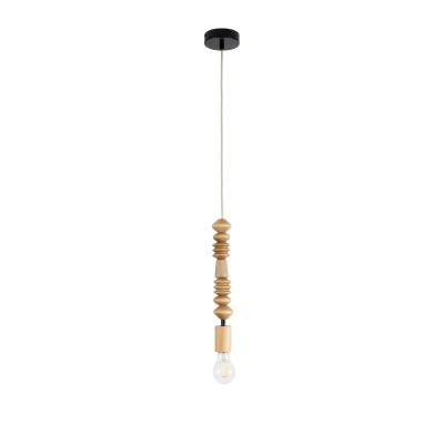 Vintage Κρεμαστό Φωτιστικό BEADS Μονόφωτο 1 x E27 AC220-240V IP20 - Φ5 x Υ33cm - Μπεζ Ξύλινο Ανάρτηση GloboStar® BEADS 00697 Vintage Κρεμαστό Φωτιστικό Ανάρτηση Μονόφωτο 1 x E27 IP20 Μπεζ Ξύλο - Μ5 x Π5 x Υ33cm