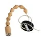 GloboStar® BEADS 00699 Vintage Κρεμαστό Φωτιστικό Ανάρτηση Μονόφωτο 1 x E27 IP20 Μπεζ Ξύλο - Μ4 x Π4 x Υ43cm