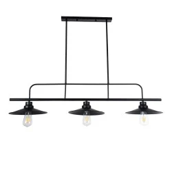 Vintage industrial φωτιστικό οροφής τρίφωτο μαύρο ράγα REGAL 3x E27 IP20 Φ25cm, 116x26x85cm