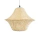 GloboStar® JUNIPER 01737 Boho Κρεμαστό Φωτιστικό Οροφής Μονόφωτο 1 x E27 AC220-240V IP20 - Φ45 x Υ40cm - Μπεζ Ξύλινο Μπαμπού Πλέγμα Καμπάνα - 5 Χρόνια Εγγύηση
