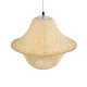 GloboStar® JUNIPER 01737 Boho Κρεμαστό Φωτιστικό Οροφής Μονόφωτο 1 x E27 AC220-240V IP20 - Φ45 x Υ40cm - Μπεζ Ξύλινο Μπαμπού Πλέγμα Καμπάνα - 5 Χρόνια Εγγύηση