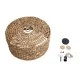 GloboStar® MANGATA 01849 Boho Κρεμαστό Φωτιστικό Οροφής Μονόφωτο 1 x E27 AC220-240V IP20 - Φ60 x Υ28cm - Καφέ Water Hyacinth - Υδρουάκινθος Πλέγμα Καμπάνα