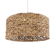 Boho Κρεμαστό Φωτιστικό MANGATA Μονόφωτο 1 x E27 AC220-240V IP20 - Φ60 x Υ28cm - Καφέ Water Hyacinth - Υδρουάκινθος Πλέγμα Καμπάνα