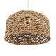 GloboStar® MANGATA 01849 Boho Κρεμαστό Φωτιστικό Οροφής Μονόφωτο 1 x E27 AC220-240V IP20 - Φ60 x Υ28cm - Καφέ Water Hyacinth - Υδρουάκινθος Πλέγμα Καμπάνα