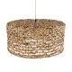 GloboStar® MANGATA 01849 Boho Κρεμαστό Φωτιστικό Οροφής Μονόφωτο 1 x E27 AC220-240V IP20 - Φ60 x Υ28cm - Καφέ Water Hyacinth - Υδρουάκινθος Πλέγμα Καμπάνα