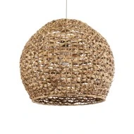 Boho Κρεμαστό Φωτιστικό MANGATA  Μονόφωτο 1 x E27 AC220-240V IP20 - Φ60 x Υ50cm - Καφέ Water Hyacinth - Υδρουάκινθος Πλέγμα Καμπάνα