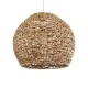 GloboStar® MANGATA 01851 Boho Κρεμαστό Φωτιστικό Οροφής Μονόφωτο 1 x E27 AC220-240V IP20 - Φ60 x Υ50cm - Καφέ Water Hyacinth - Υδρουάκινθος Πλέγμα Καμπάνα - 5 Χρόνια Εγγύηση