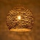 GloboStar® MANGATA 01851 Boho Κρεμαστό Φωτιστικό Οροφής Μονόφωτο 1 x E27 AC220-240V IP20 - Φ60 x Υ50cm - Καφέ Water Hyacinth - Υδρουάκινθος Πλέγμα Καμπάνα - 5 Χρόνια Εγγύηση