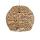 GloboStar® MANGATA 01851 Boho Κρεμαστό Φωτιστικό Οροφής Μονόφωτο 1 x E27 AC220-240V IP20 - Φ60 x Υ50cm - Καφέ Water Hyacinth - Υδρουάκινθος Πλέγμα Καμπάνα - 5 Χρόνια Εγγύηση