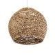 GloboStar® MANGATA 01851 Boho Κρεμαστό Φωτιστικό Οροφής Μονόφωτο 1 x E27 AC220-240V IP20 - Φ60 x Υ50cm - Καφέ Water Hyacinth - Υδρουάκινθος Πλέγμα Καμπάνα - 5 Χρόνια Εγγύηση