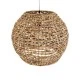 GloboStar® MANGATA 01851 Boho Κρεμαστό Φωτιστικό Οροφής Μονόφωτο 1 x E27 AC220-240V IP20 - Φ60 x Υ50cm - Καφέ Water Hyacinth - Υδρουάκινθος Πλέγμα Καμπάνα - 5 Χρόνια Εγγύηση