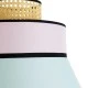 GloboStar® SAIGE 01920 Boho Κρεμαστό Φωτιστικό Πλέγμα Μονόφωτο 1 x E27 IP20 Μπεζ Ξύλο με Πολύχρωμο Ύφασμα - Μ50 x Π50 x Υ54cm