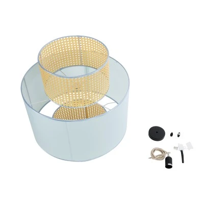 Boho Κρεμαστό Φωτιστικό SAIGE Μονόφωτο 1 x E27 AC220-240V IP20 - Φ50 x Υ60cm - Μπεζ με Γαλάζιο Ξύλινο Μπαμπού Πλέγμα GloboStar® SAIGE 02045 Boho Κρεμαστό Φωτιστικό Πλέγμα Μονόφωτο 1 x E27 IP20 Μπεζ Ξύλο με Γαλάζιο Ύφασμα - Μ50 x Π50 x Υ60cm