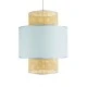 Boho Κρεμαστό Φωτιστικό SAIGE Μονόφωτο 1 x E27 AC220-240V IP20 - Φ50 x Υ60cm - Μπεζ με Γαλάζιο Ξύλινο Μπαμπού Πλέγμα GloboStar® SAIGE 02045 Boho Κρεμαστό Φωτιστικό Πλέγμα Μονόφωτο 1 x E27 IP20 Μπεζ Ξύλο με Γαλάζιο Ύφασμα - Μ50 x Π50 x Υ60cm