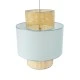Boho Κρεμαστό Φωτιστικό SAIGE Μονόφωτο 1 x E27 AC220-240V IP20 - Φ50 x Υ60cm - Μπεζ με Γαλάζιο Ξύλινο Μπαμπού Πλέγμα GloboStar® SAIGE 02045 Boho Κρεμαστό Φωτιστικό Πλέγμα Μονόφωτο 1 x E27 IP20 Μπεζ Ξύλο με Γαλάζιο Ύφασμα - Μ50 x Π50 x Υ60cm