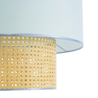 Boho Κρεμαστό Φωτιστικό SAIGE Μονόφωτο 1 x E27 AC220-240V IP20 - Φ50 x Υ60cm - Μπεζ με Γαλάζιο Ξύλινο Μπαμπού Πλέγμα GloboStar® SAIGE 02045 Boho Κρεμαστό Φωτιστικό Πλέγμα Μονόφωτο 1 x E27 IP20 Μπεζ Ξύλο με Γαλάζιο Ύφασμα - Μ50 x Π50 x Υ60cm