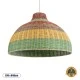 Boho Κρεμαστό Φωτιστικό CABALLEROS Μονόφωτο 1 x E27 AC220-240V IP20 - Φ70 x Υ48cm - Πράσινο με Κίτρινο και Μπεζ με Κόκκινο Ξύλινο Μπαμπού Πλέγμα Καμπάνα GloboStar® CABALLEROS 02054 Boho Κρεμαστό Φωτιστικό Καμπάνα Μονόφωτο 1 x E27 IP20 Πολύχρωμο Ξύλο - Μ70 x Π70 x Υ48cm