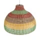 Boho Κρεμαστό Φωτιστικό CABALLEROS Μονόφωτο 1 x E27 AC220-240V IP20 - Φ70 x Υ48cm - Πράσινο με Κίτρινο και Μπεζ με Κόκκινο Ξύλινο Μπαμπού Πλέγμα Καμπάνα GloboStar® CABALLEROS 02054 Boho Κρεμαστό Φωτιστικό Καμπάνα Μονόφωτο 1 x E27 IP20 Πολύχρωμο Ξύλο - Μ70 x Π70 x Υ48cm