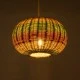 GloboStar® CABALLEROS 02055 Boho Κρεμαστό Φωτιστικό Πλέγμα Μονόφωτο 1 x E27 IP20 Πολύχρωμο Ξύλο - Μ40 x Π40 x Υ25cm