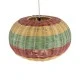 GloboStar® CABALLEROS 02055 Boho Κρεμαστό Φωτιστικό Πλέγμα Μονόφωτο 1 x E27 IP20 Πολύχρωμο Ξύλο - Μ40 x Π40 x Υ25cm