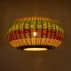 GloboStar® CABALLEROS 02056 Boho Κρεμαστό Φωτιστικό Πλέγμα Μονόφωτο 1 x E27 IP20 Πολύχρωμο Ξύλο - Μ70 x Π70 x Υ36cm