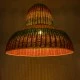 GloboStar® CABALLEROS 02059 Boho Κρεμαστό Φωτιστικό Καμπάνα Μονόφωτο 1 x E27 IP20 Πολύχρωμο Ξύλο - Μ100 x Π100 x Υ80cm