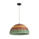 Boho Κρεμαστό Φωτιστικό CABALLEROS Μονόφωτο 1 x E27 AC220-240V IP20 - Φ40 x Υ20cm - Πράσινο με Κίτρινο και Κόκκινο Ξύλινο Μπαμπού Πλέγμα Καμπάνα GloboStar® CABALLEROS 02060 Boho Κρεμαστό Φωτιστικό Καμπάνα Μονόφωτο 1 x E27 IP20 Πολύχρωμο Ξύλο - Μ40 x Π40 x Υ20cm