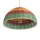 Boho Κρεμαστό Φωτιστικό CABALLEROS Μονόφωτο 1 x E27 AC220-240V IP20 - Φ40 x Υ20cm - Πράσινο με Κίτρινο και Κόκκινο Ξύλινο Μπαμπού Πλέγμα Καμπάνα GloboStar® CABALLEROS 02060 Boho Κρεμαστό Φωτιστικό Καμπάνα Μονόφωτο 1 x E27 IP20 Πολύχρωμο Ξύλο - Μ40 x Π40 x Υ20cm