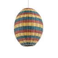 Boho Κρεμαστό Φωτιστικό CABALLEROS Μονόφωτο 1 x E27 AC220-240V IP20 - Φ40 x Υ50cm - Πράσινο με Κίτρινο και Μπλε με Κόκκινο Ξύλινο Μπαμπού Πλέγμα Boho Κρεμαστό Φωτιστικό CABALLEROS Μονόφωτο 1 x E27 AC220-240V IP20 - Φ40 x Υ50cm - Πράσινο με Κίτρινο και Μπλε με Κόκκινο Ξύλινο Μπαμπού Πλέγμα