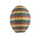 GloboStar® CABALLEROS 02065 Boho Κρεμαστό Φωτιστικό Πλέγμα Μονόφωτο 1 x E27 IP20 Πολύχρωμο Ξύλο - Μ40 x Π40 x Υ50cm