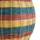 GloboStar® CABALLEROS 02065 Boho Κρεμαστό Φωτιστικό Πλέγμα Μονόφωτο 1 x E27 IP20 Πολύχρωμο Ξύλο - Μ40 x Π40 x Υ50cm