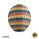 Φωτιστικό CABALLEROS Boho κρεμαστό 1xE27 με διάσταση Φ70xΥ80cm πράσινο με κίτρινο & μπλε με κόκκινο ξύλινο μπαμπού πλέγμα GloboStar® CABALLEROS 02066 Boho Κρεμαστό Φωτιστικό Πλέγμα Μονόφωτο 1 x E27 IP20 Πολύχρωμο Ξύλο - Μ70 x Π70 x Υ80cm