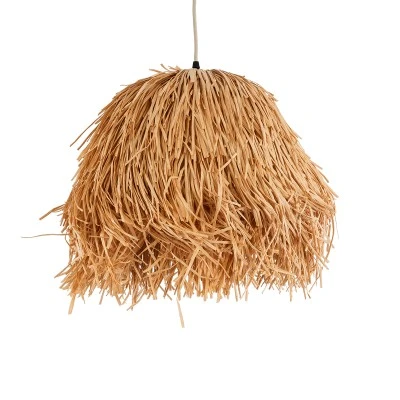 Boho Κρεμαστό Φωτιστικό GUADELOUPE Μονόφωτο 1 x E27 AC220-240V IP20 - Φ50 x Υ40cm - Καφέ Φυσική Ράφια Νήμα Πλέγμα Καμπάνα GloboStar® GUADELOUPE 02154 Boho Κρεμαστό Φωτιστικό Καμπάνα Μονόφωτο 1 x E27 IP20 Καφέ Ράφια - Μ50 x Π50 x Υ40cm