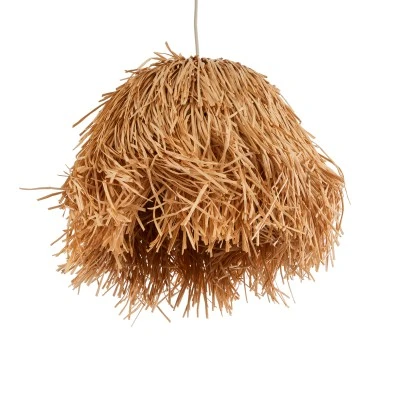 Boho Κρεμαστό Φωτιστικό GUADELOUPE Μονόφωτο 1 x E27 AC220-240V IP20 - Φ50 x Υ40cm - Καφέ Φυσική Ράφια Νήμα Πλέγμα Καμπάνα GloboStar® GUADELOUPE 02154 Boho Κρεμαστό Φωτιστικό Καμπάνα Μονόφωτο 1 x E27 IP20 Καφέ Ράφια - Μ50 x Π50 x Υ40cm