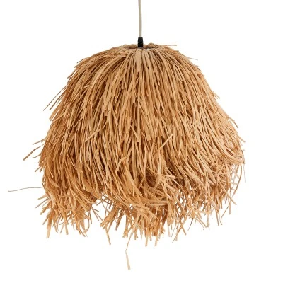 Boho Κρεμαστό Φωτιστικό GUADELOUPE Μονόφωτο 1 x E27 AC220-240V IP20 - Φ50 x Υ40cm - Καφέ Φυσική Ράφια Νήμα Πλέγμα Καμπάνα GloboStar® GUADELOUPE 02154 Boho Κρεμαστό Φωτιστικό Καμπάνα Μονόφωτο 1 x E27 IP20 Καφέ Ράφια - Μ50 x Π50 x Υ40cm