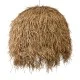 GloboStar® GUADELOUPE 02159 Boho Κρεμαστό Φωτιστικό Καμπάνα Μονόφωτο 1 x E27 IP20 Μπεζ Ράφια - Μ120 x Π120 x Υ100cm