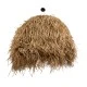 GloboStar® GUADELOUPE 02159 Boho Κρεμαστό Φωτιστικό Καμπάνα Μονόφωτο 1 x E27 IP20 Μπεζ Ράφια - Μ120 x Π120 x Υ100cm