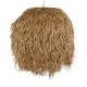 GloboStar® GUADELOUPE 02159 Boho Κρεμαστό Φωτιστικό Καμπάνα Μονόφωτο 1 x E27 IP20 Μπεζ Ράφια - Μ120 x Π120 x Υ100cm
