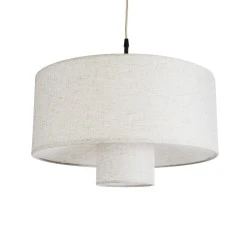 Boho Κρεμαστό Φωτιστικό MARIGOLD Μονόφωτο 1 x E27 AC220-240V IP20 - Φ48 x Υ27cm - Λευκό Ύφασμα Καμπάνα