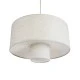 GloboStar® MARIGOLD 02226 Boho Κρεμαστό Φωτιστικό Οροφής Μονόφωτο 1 x E27 AC220-240V IP20 - Φ48 x Υ27cm - Λευκό Ύφασμα Καμπάνα