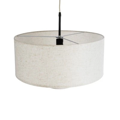 GloboStar® MARIGOLD 02226 Boho Κρεμαστό Φωτιστικό Οροφής Μονόφωτο 1 x E27 AC220-240V IP20 - Φ48 x Υ27cm - Λευκό Ύφασμα Καμπάνα