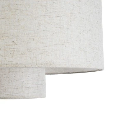 GloboStar® MARIGOLD 02226 Boho Κρεμαστό Φωτιστικό Οροφής Μονόφωτο 1 x E27 AC220-240V IP20 - Φ48 x Υ27cm - Λευκό Ύφασμα Καμπάνα