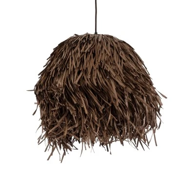 Boho Κρεμαστό Φωτιστικό GUADELOUPE Μονόφωτο 1 x E27 AC220-240V IP20 - Φ50 x Υ40cm - Καφέ Σκούρο Φυσική Ράφια Νήμα Πλέγμα Καμπάνα GloboStar® GUADELOUPE 02293 Boho Κρεμαστό Φωτιστικό Καμπάνα Μονόφωτο 1 x E27 IP20 Καφέ Ράφια - Μ50 x Π50 x Υ40cm