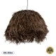 GloboStar® GUADELOUPE 02294 Boho Κρεμαστό Φωτιστικό Οροφής Μονόφωτο 1 x E27 AC220-240V IP20 - Φ70 x Υ45cm - Καφέ Φυσική Ράφια Νήμα Πλέγμα Καμπάνα - 5 Χρόνια Εγγύηση
